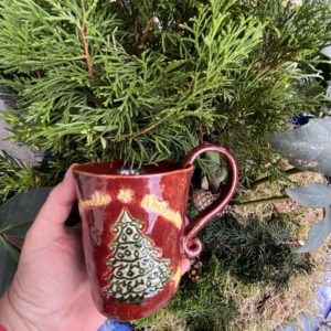 handgefertigte Tasse rot